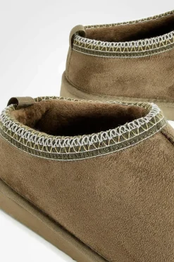 Cosy Boots|All Boots*boohoo Embroidered Detailing Slip On Cosy Mules olive