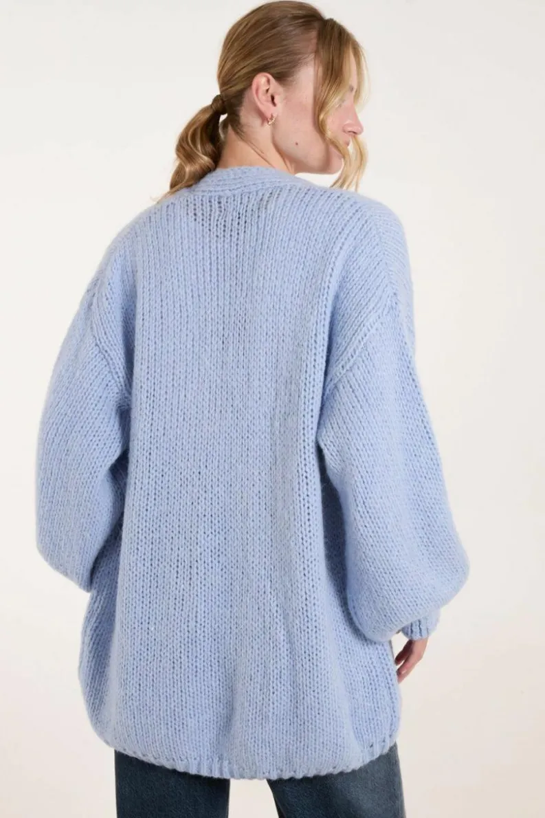 Cardigans*Blue Vanilla Embroidered Fruit Cardigan Blue