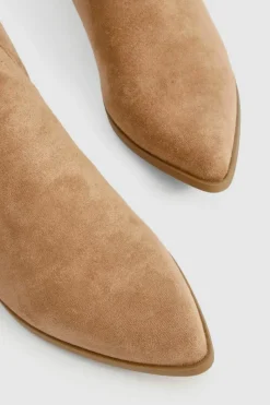 Knee High Boots|Cowboy Boots*boohoo Embroidered Knee High Western Boots camel