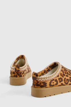 Cosy Boots|All Boots*boohoo Embroidered Cosy Mules leopard