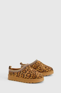 Cosy Boots|All Boots*boohoo Embroidered Cosy Mules leopard