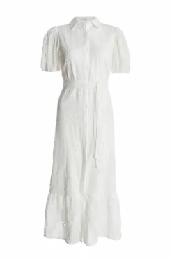 Shirt Dresses*Quiz Embroidered Midaxi Shirt Dress White