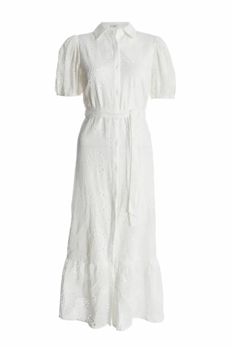 Shirt Dresses*Quiz Embroidered Midaxi Shirt Dress White