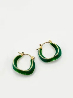 Earrings*SVNX Emerald hoop earrings Green