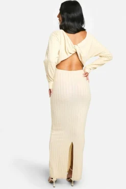 Bodycon Dresses|Maxi Dresses*boohoo Emily Shak Maternity Textured Twist Back Detail Maxi Dress cream