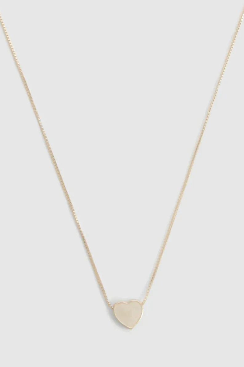 Necklaces*boohoo Enamel Heart Necklace gold