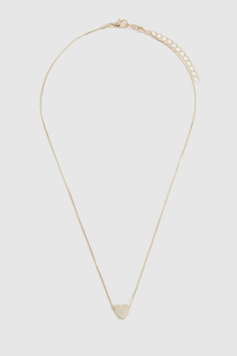 Necklaces*boohoo Enamel Heart Necklace gold