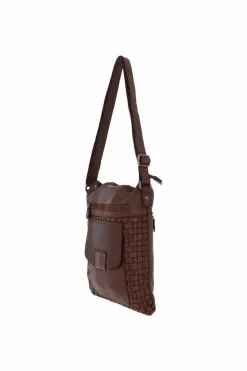 Cross-Body Bags|Handbags*Ashwood Leather Estasi' Woven Classic Large Leather Vintage Crossbody Bag Light Brown