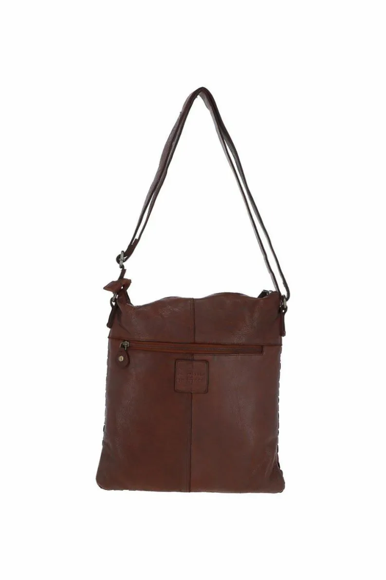 Cross-Body Bags|Handbags*Ashwood Leather Estasi' Woven Classic Large Leather Vintage Crossbody Bag Light Brown
