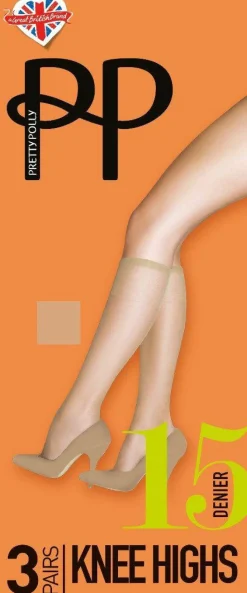 Tights & Socks|Tights & Socks*Pretty Polly Everyday 15 Denier Knee Highs 3 Pair Pack - Black