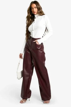 Long Sleeve Tops*boohoo Exposed Seam Long Sleeve Rib Top white