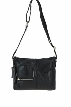 Cross-Body Bags*Ashwood Leather Exquisite Real Leather Cross Body Bag Black