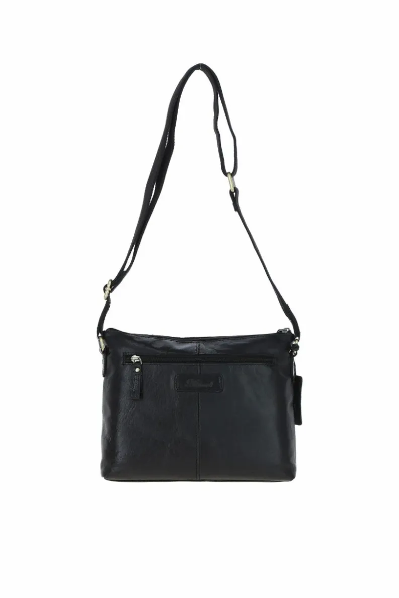 Cross-Body Bags*Ashwood Leather Exquisite Real Leather Cross Body Bag Black