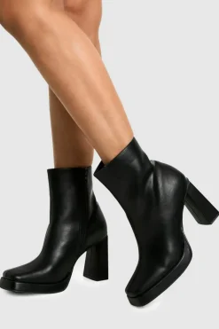 All Boots|Boots*boohoo Extended Rand Platform Ankle Boot black