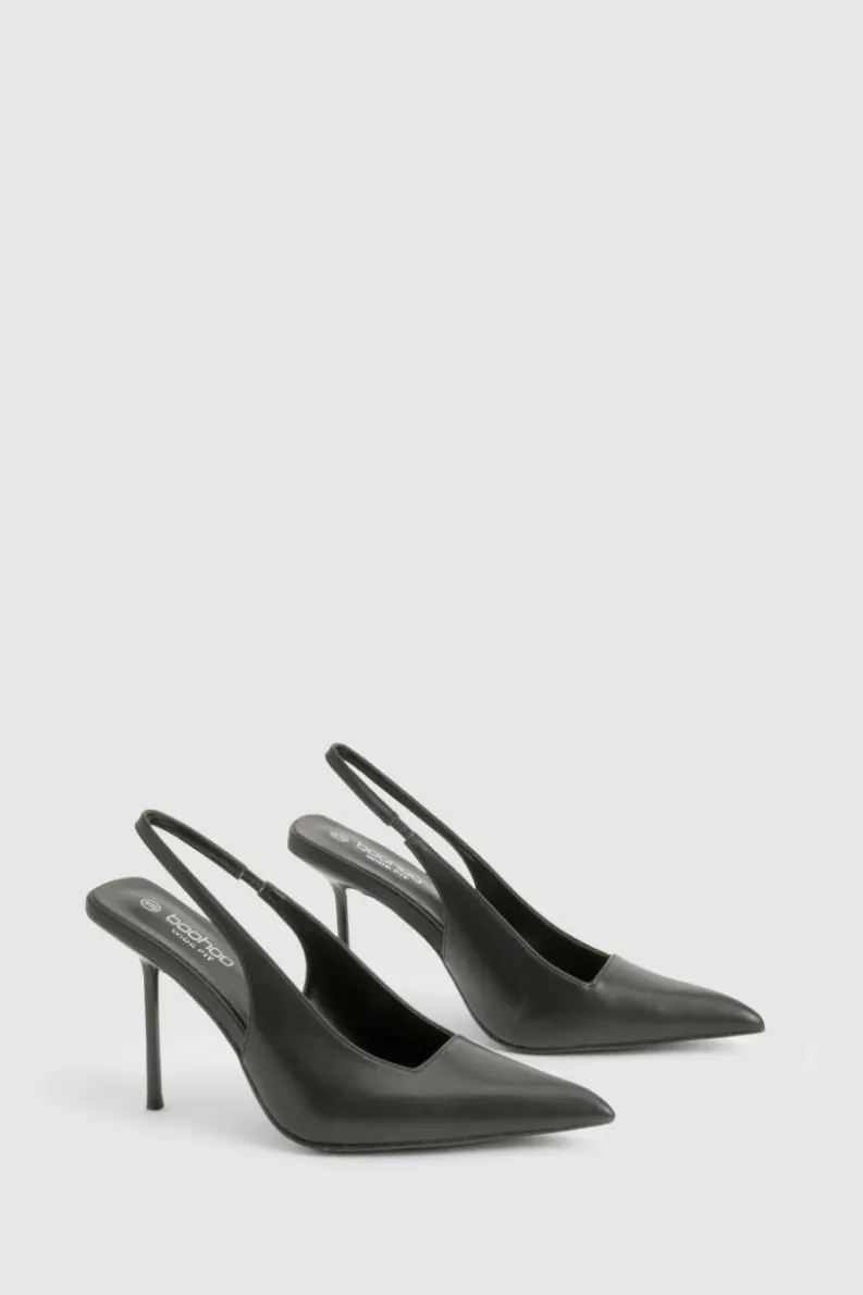 Heels*boohoo Extreme Pointed Slingback Court Shoes black