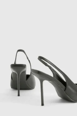 Heels*boohoo Extreme Pointed Slingback Court Shoes black
