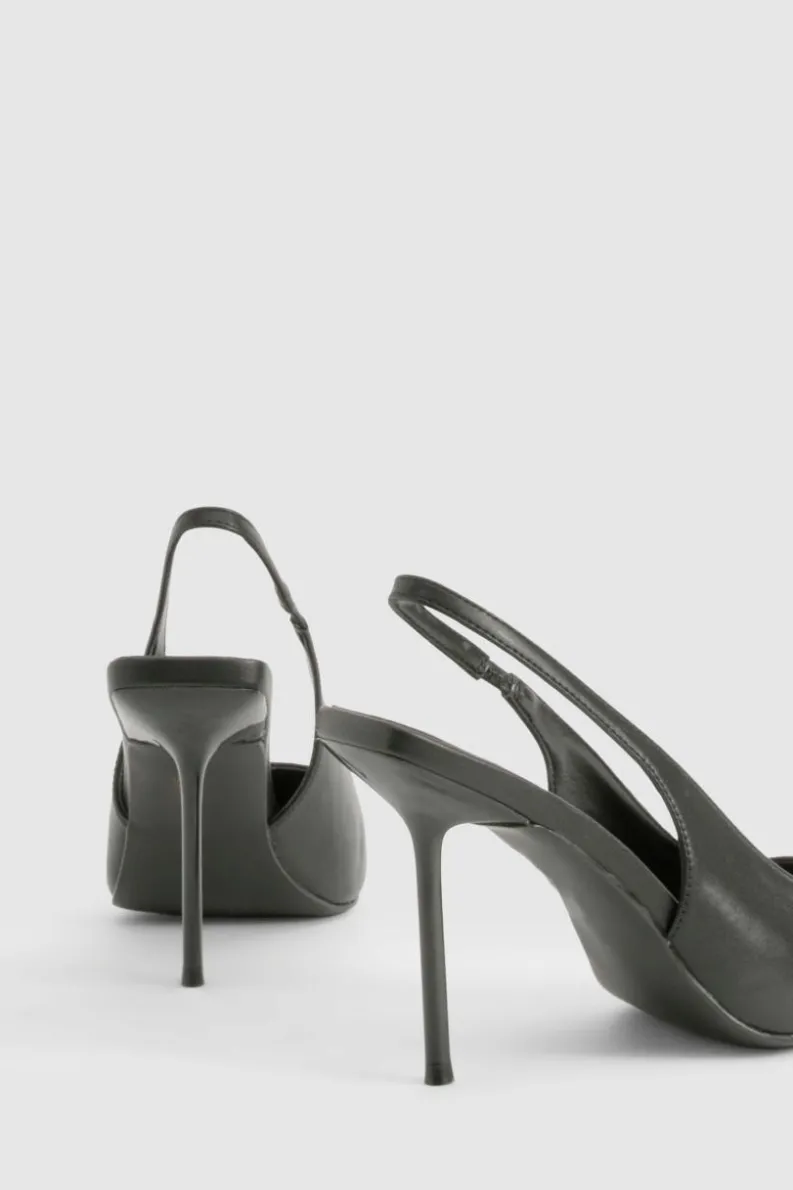 Heels*boohoo Extreme Pointed Slingback Court Shoes black