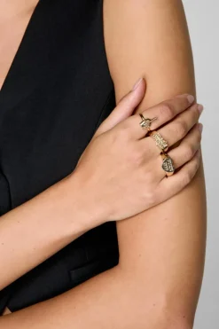 Rings*NastyGal F Off 3pc Ring Pack gold