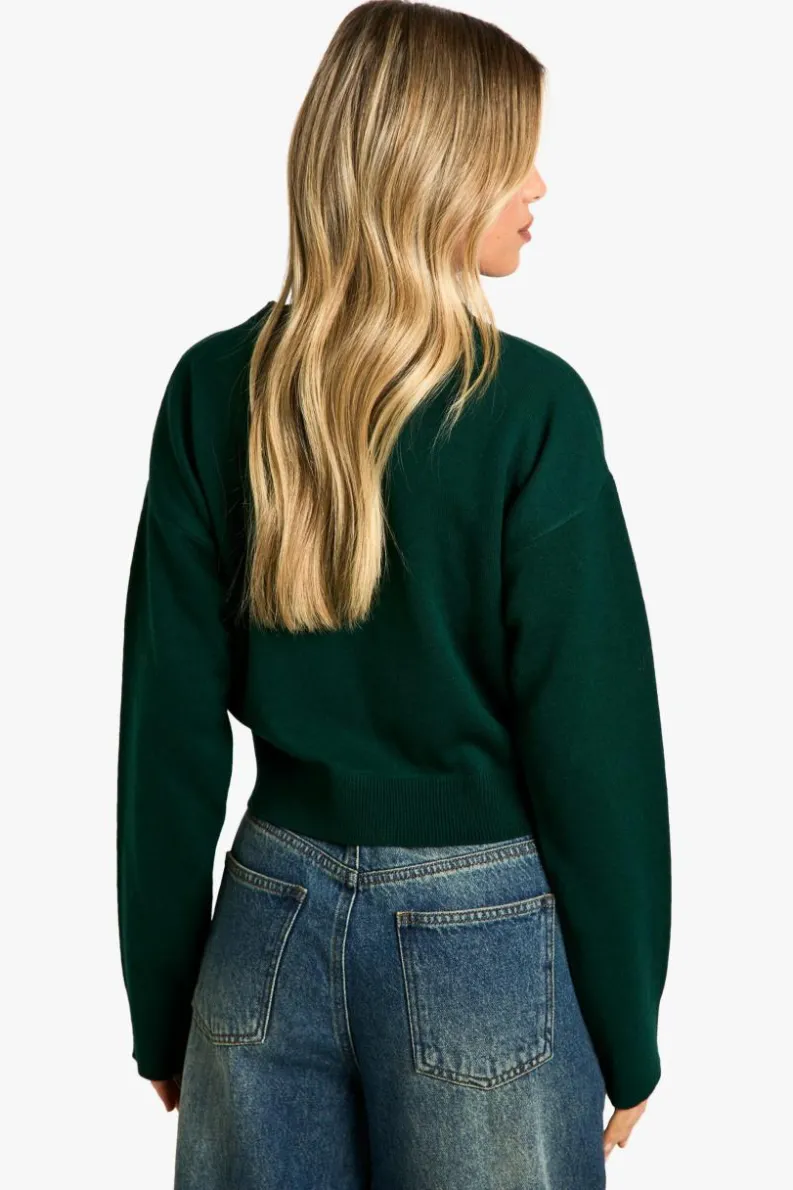 Jumpers*boohoo FA LA LA Crop Christmas Jumper green