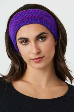 Hair Accessories*My Accessories London Fairisle Knitted Crochet Headband Purple