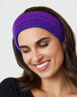 Hair Accessories*My Accessories London Fairisle Knitted Crochet Headband Purple
