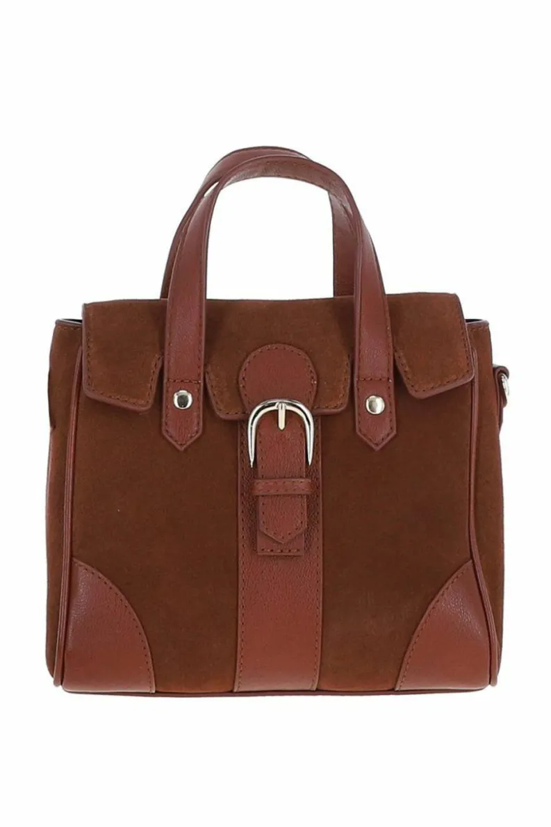 Cross-Body Bags*Ashwood Leather Fascino Fiorentino' Soft Suede Leather Small Shoulder Crossbody Bag Tan