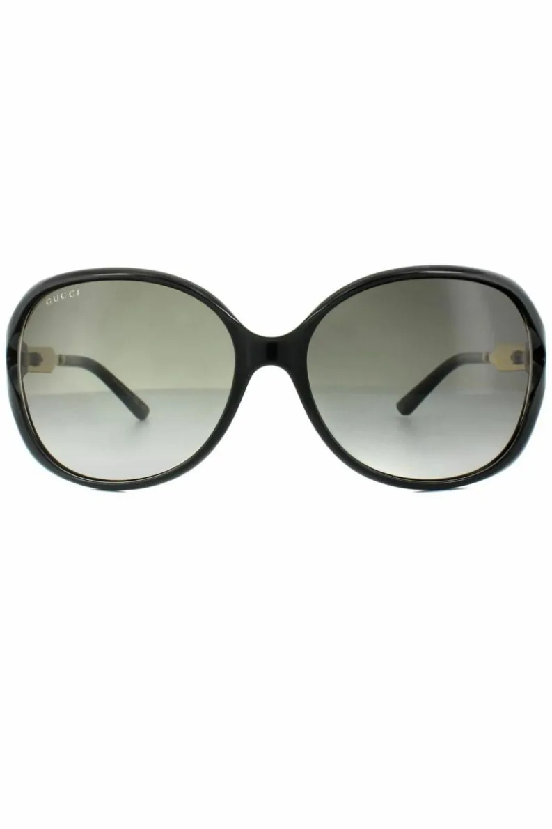 Sunglasses*Gucci Fashion Gold Grey Gradient Sunglasses Black
