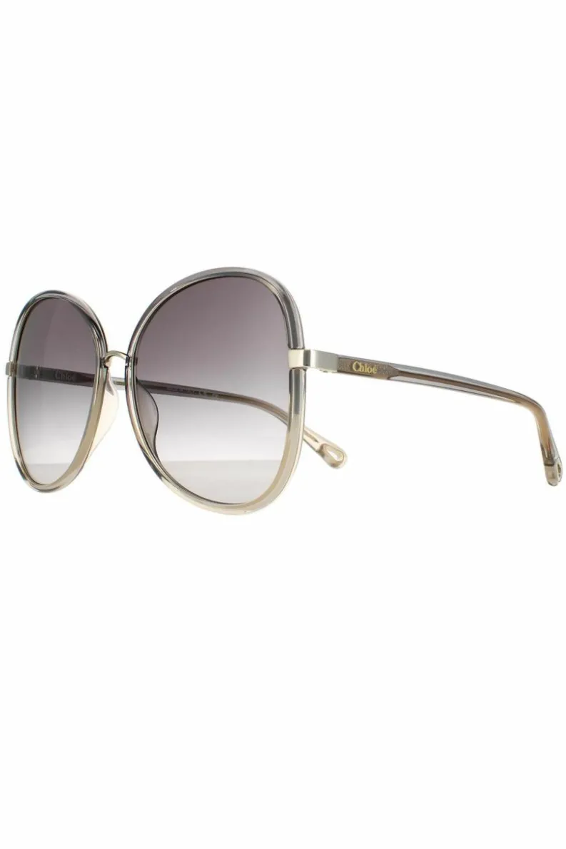 Sunglasses*Chloe Fashion Grey to Brown Crystal Fade and Grey Gradient CH0030S Franky Gold