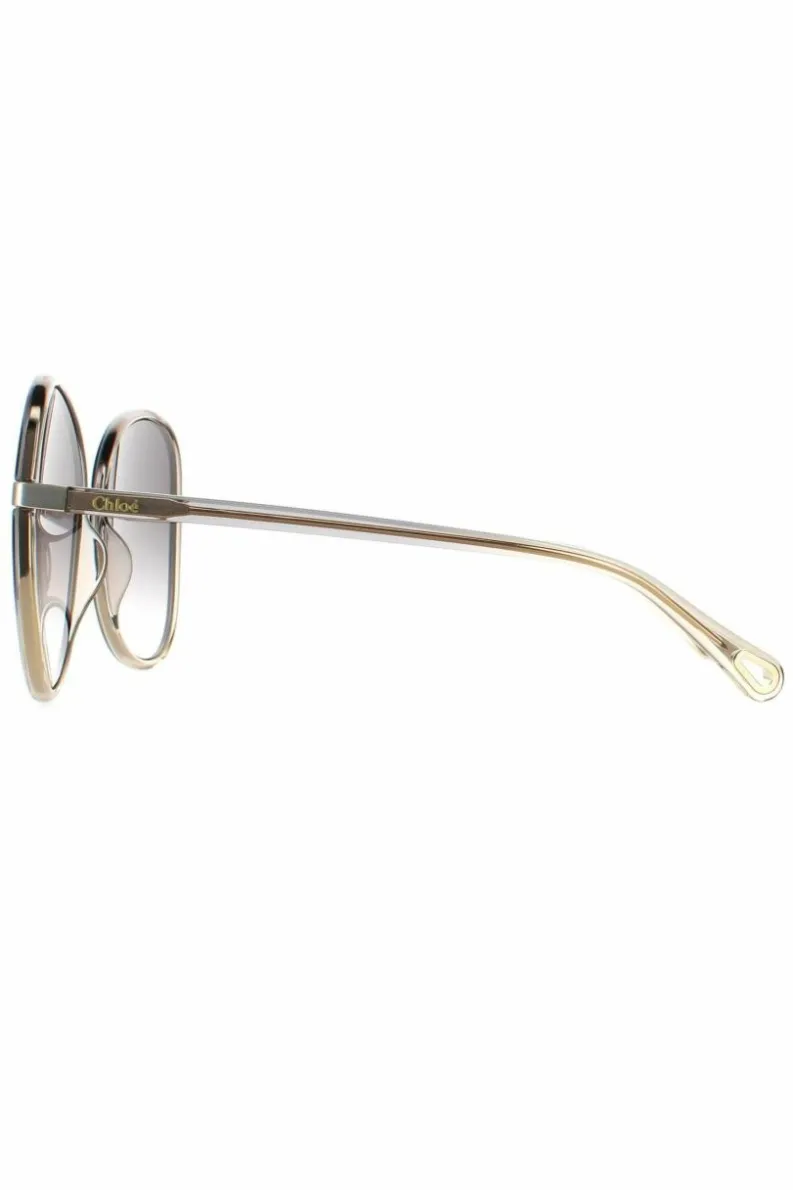 Sunglasses*Chloe Fashion Grey to Brown Crystal Fade and Grey Gradient CH0030S Franky Gold