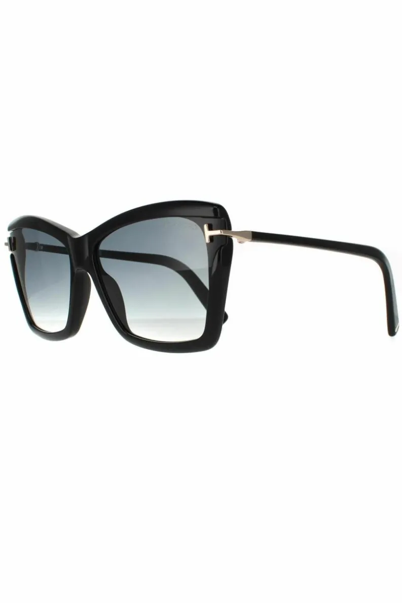 Sunglasses*Tom Ford Fashion Shiny Smoke Gradient Black