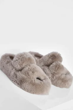 Slippers|Slippers*boohoo Faux Fur Platform Slipper tan