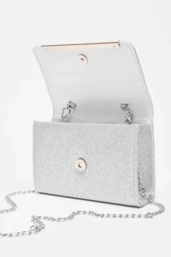 Cross-Body Bags|Handbags*Quiz Faux Leather Chain Bag Silver