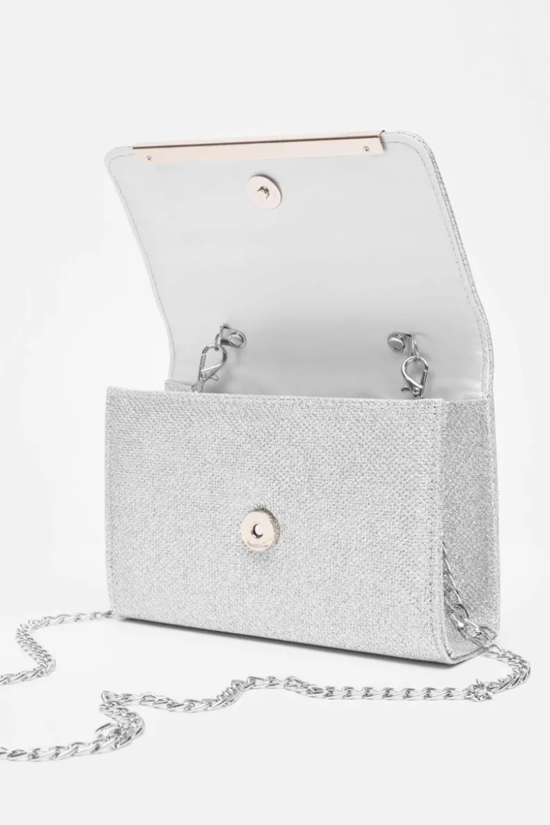 Cross-Body Bags|Handbags*Quiz Faux Leather Chain Bag Silver