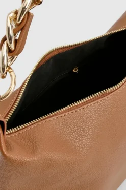 Shoulder Bags|Handbags*boohoo Faux Leather Chain Shoulder Bag caramel