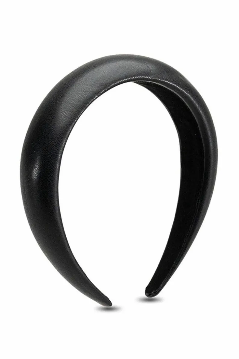 Hair Accessories*My Accessories London Faux Leather Padded Headband Black