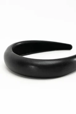 Hair Accessories*My Accessories London Faux Leather Padded Headband Black