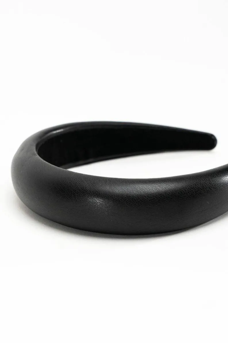 Hair Accessories*My Accessories London Faux Leather Padded Headband Black