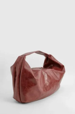 Handbags|Tote Bags*boohoo Faux Leather Slouchy Tote Bag burgundy