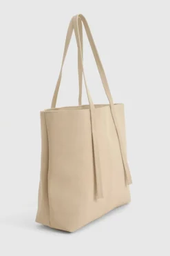 Shoulder Bags|Handbags*boohoo Faux Leather Strap Detail Tote Bag taupe