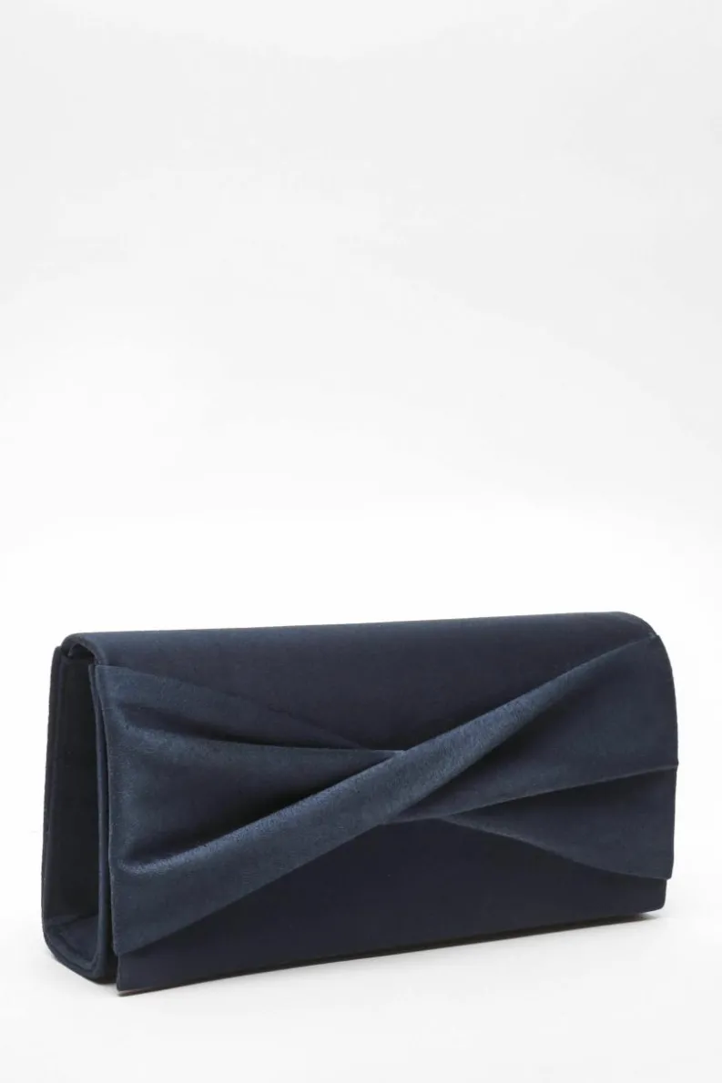 Handbags|Clutch Bags*Quiz Faux Leather Twist Clutch Bag Navy