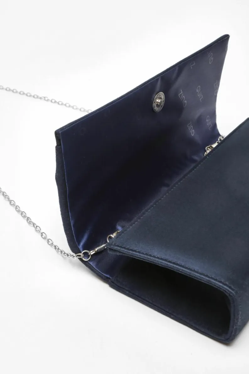 Handbags|Clutch Bags*Quiz Faux Leather Twist Clutch Bag Navy