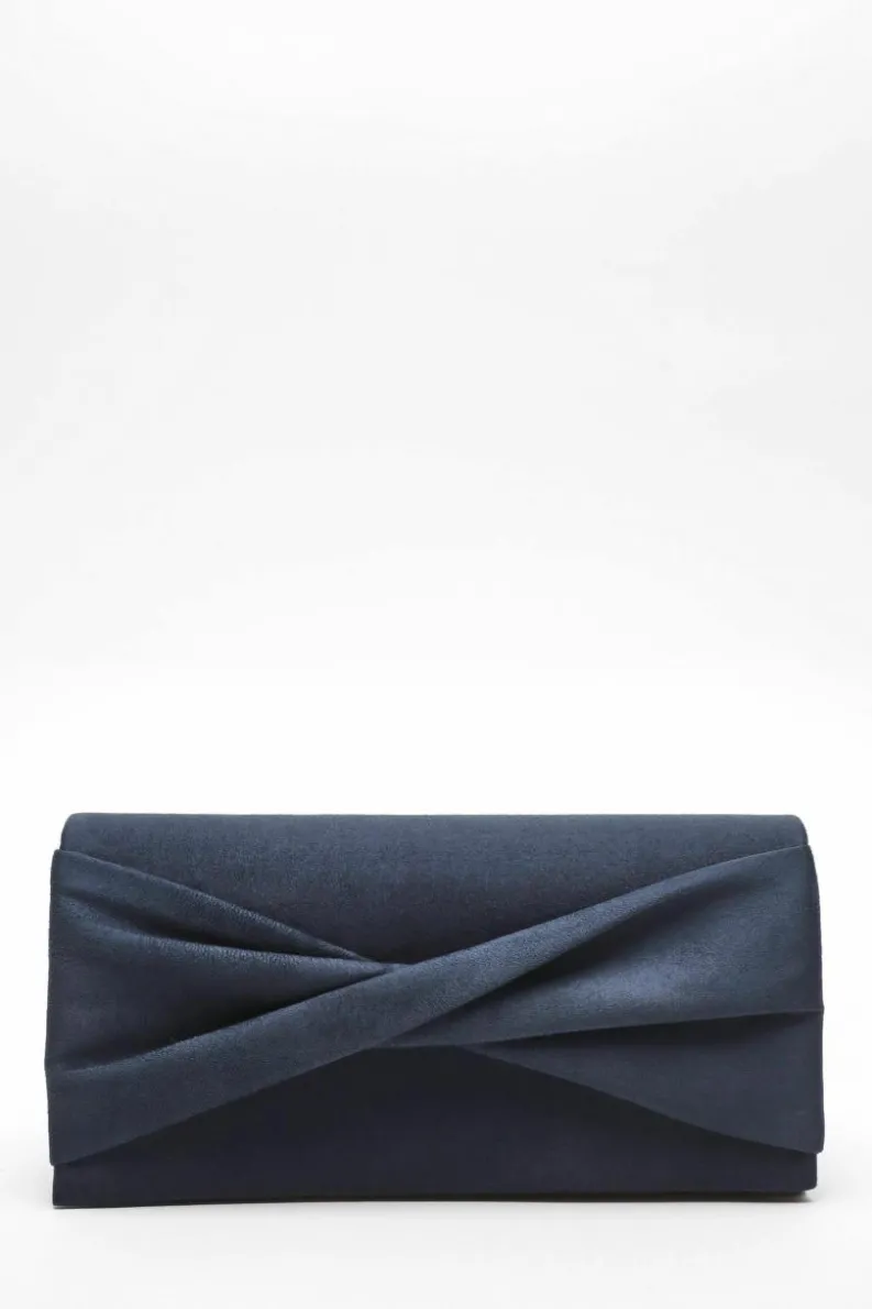 Handbags|Clutch Bags*Quiz Faux Leather Twist Clutch Bag Navy