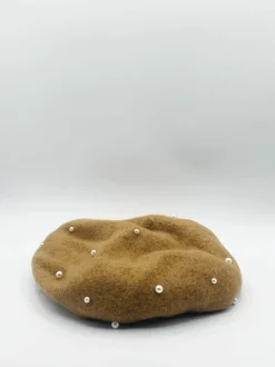 Hats & Gloves|Hats & Gloves*SVNX Faux Pearl Burned Orange Beret Burnt Orange