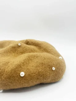 Hats & Gloves|Hats & Gloves*SVNX Faux Pearl Burned Orange Beret Burnt Orange
