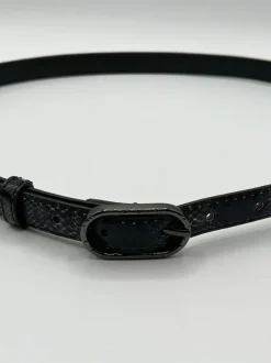 Belts*SVNX Faux Snake Print Thin Belt in Black