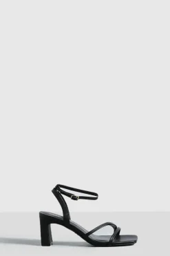 Heels*boohoo Faux Suede Basic Low 2 Part Heels black