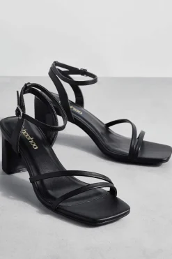 Heels*boohoo Faux Suede Basic Low 2 Part Heels black