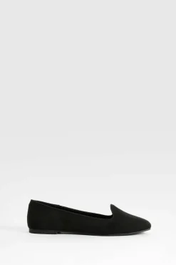 Ballet Flats|Flats*boohoo Faux Suede Basic Slipper Ballet Flats black