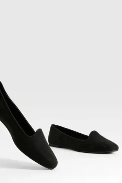 Ballet Flats|Flats*boohoo Faux Suede Basic Slipper Ballet Flats black