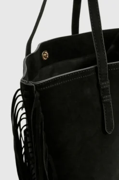 Shoulder Bags|Handbags*boohoo Faux Suede Fringed Shopper Tote Bag black
